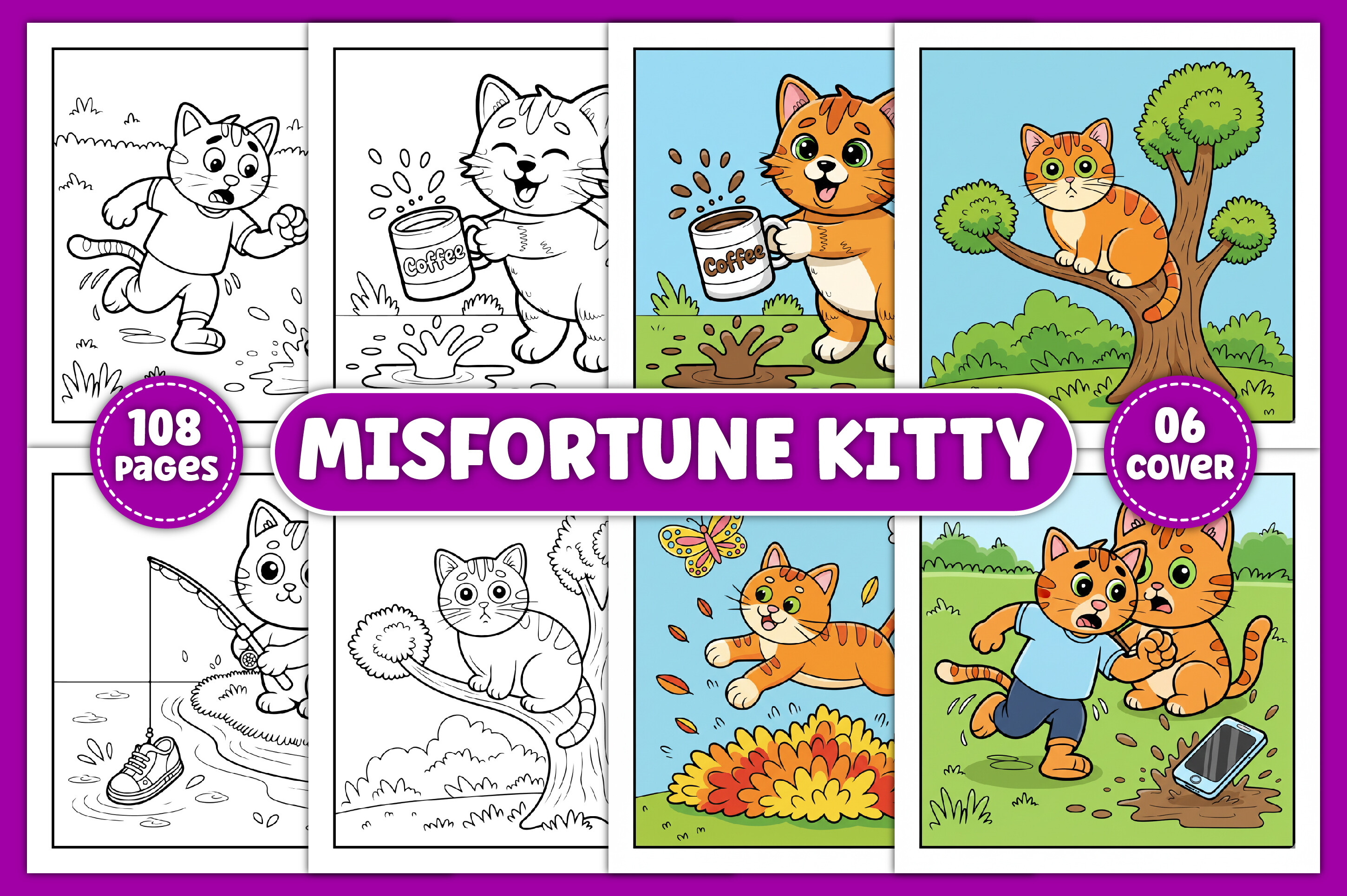 Misfortune Kitty Coloring Pages