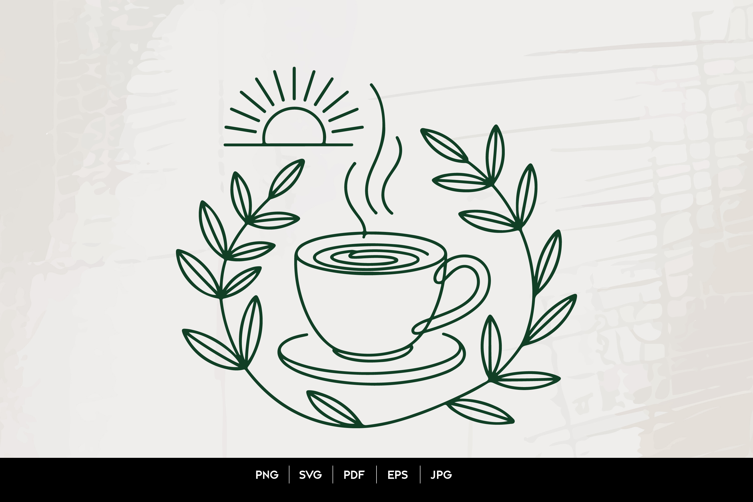 Morning Coffee Cup Line Art