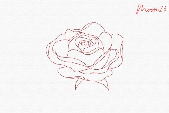 Mystic Rose Bloom Floral Outline