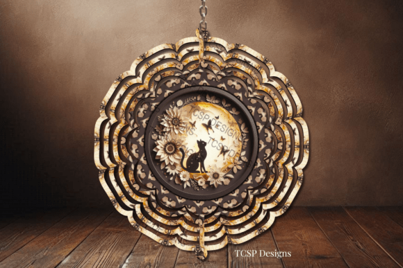 Paper Flower Cat Wind Spinner Graphic Crafts By TCSP Designs