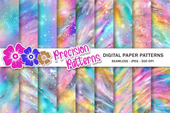 Pastel Rainbow Holographic Backgrounds Graphic Backgrounds By Precision Patterns