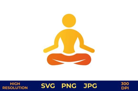 Person in Calm Meditation Pose Vector Gráfico Ilustraciones Imprimibles Por designcrafts