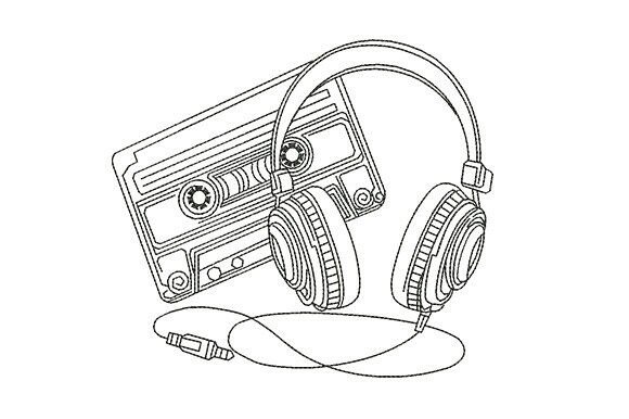 Retro Cassette & Headphones