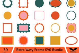 Retro Wavy Frame SVG Bundle Graphic by Priyo Design Shop · Creative Fabrica