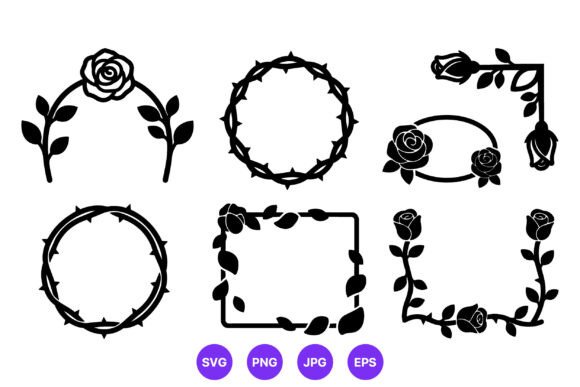 Rose Thorn Floral Wreaths Vector