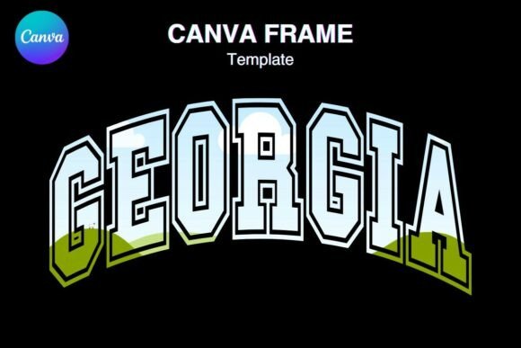 USA States Name Canva Frame GEORGIA Graphic Photo Collage & Scrapbook Templates By Canva Frame Template