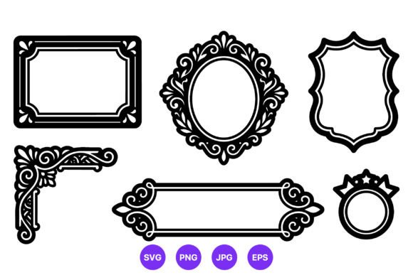 Vintage Black Ornate Frame Borders