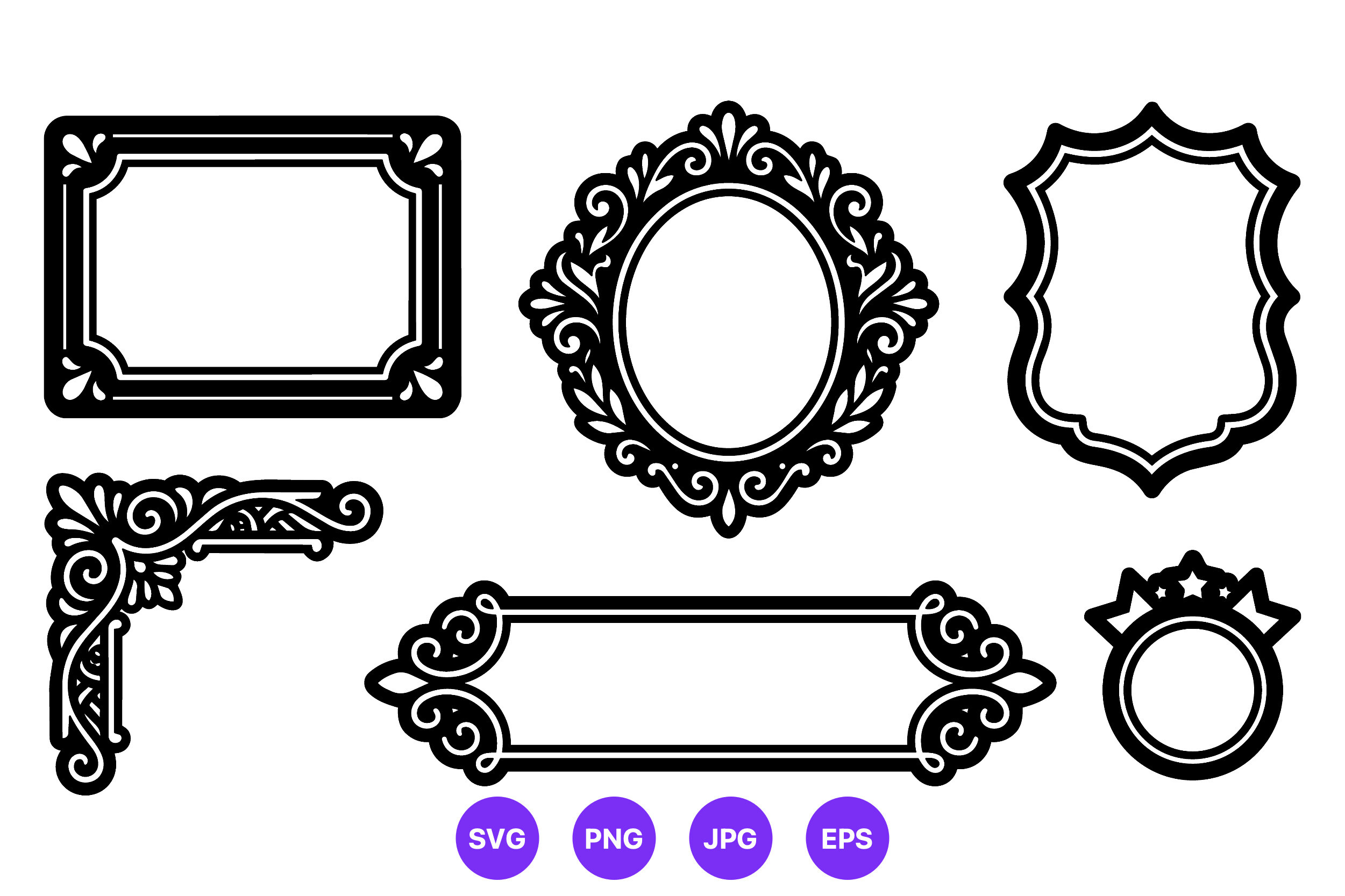 Vintage Black Ornate Frame Borders