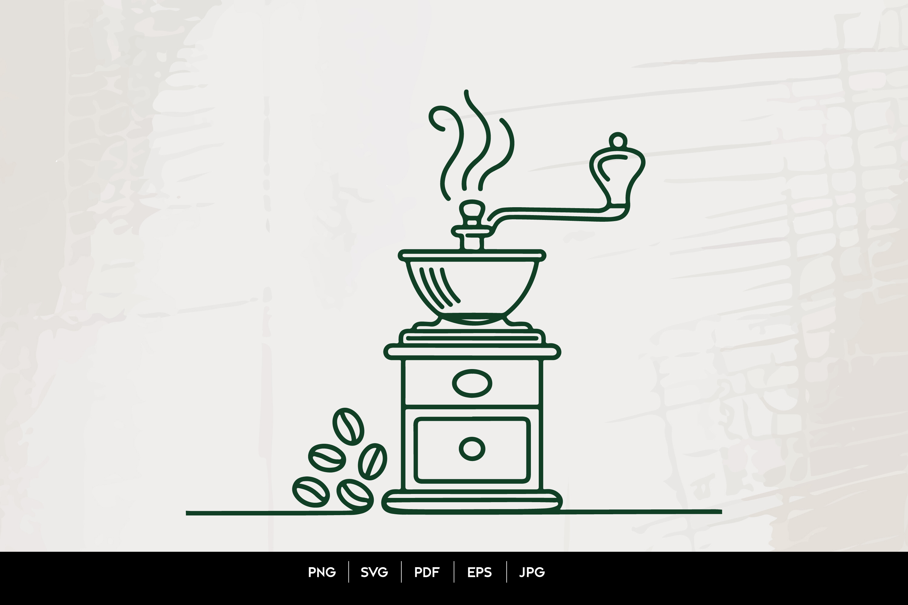 Vintage Coffee Grinder Line Art