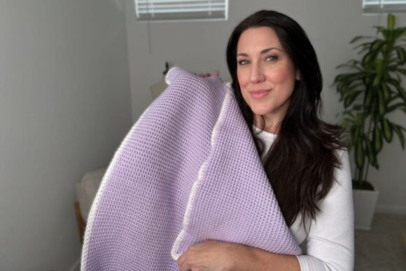 Waffle Weave Crochet Baby Blanket