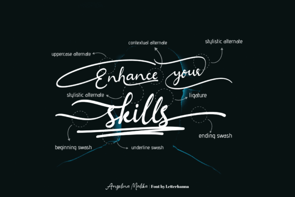 Angelina Malika Font PNG with transparent background - Preview 2