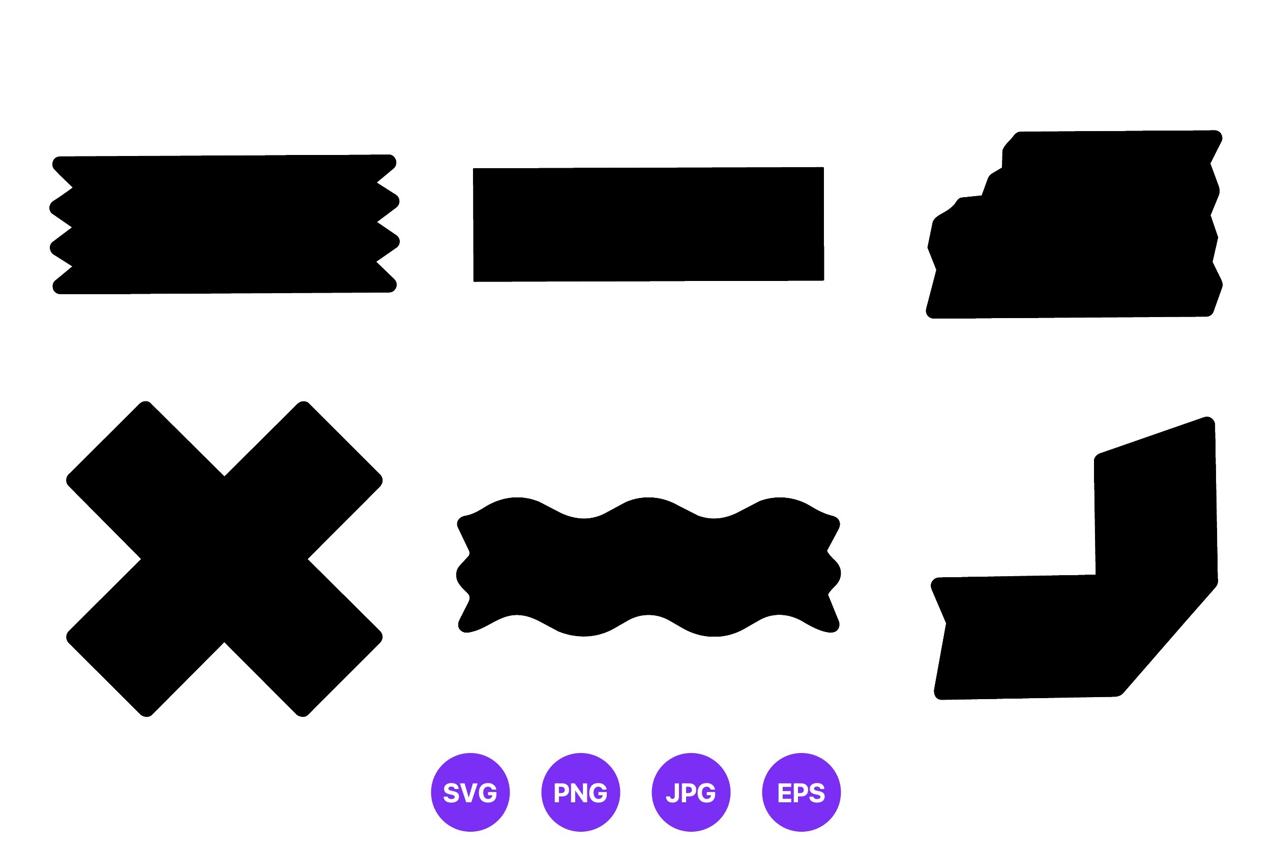 Black Wavy Shapes Vector