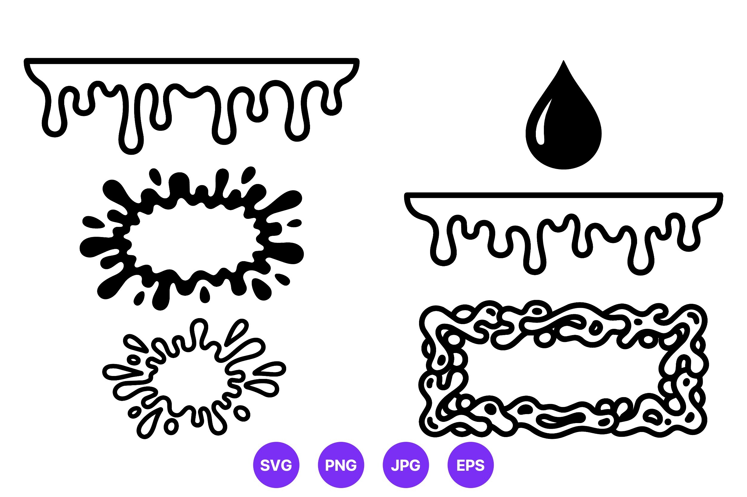 Black Liquid Drip Splash Frame Vector