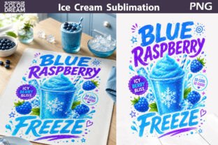 Blue Raspberry Slushy Sticker Blue Raspberry Slush Ice Cream Graphic by WatercolorColorDream ...
