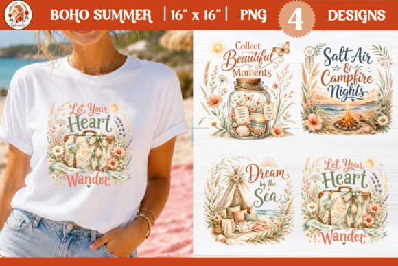 Boho Summer Motivational Beach Camping Graphic AI Graphics By KsenyaArt