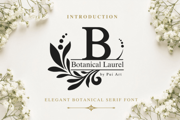 Botanical Laurel Decorative Font By Pui Art