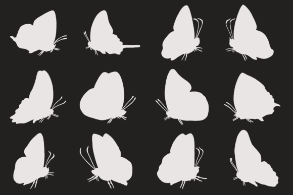 Butterfly Profile Silhouettes (1/3)