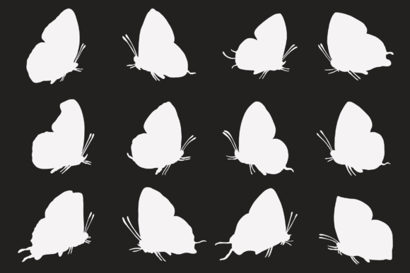 Butterfly Profile Silhouettes (2/3)
