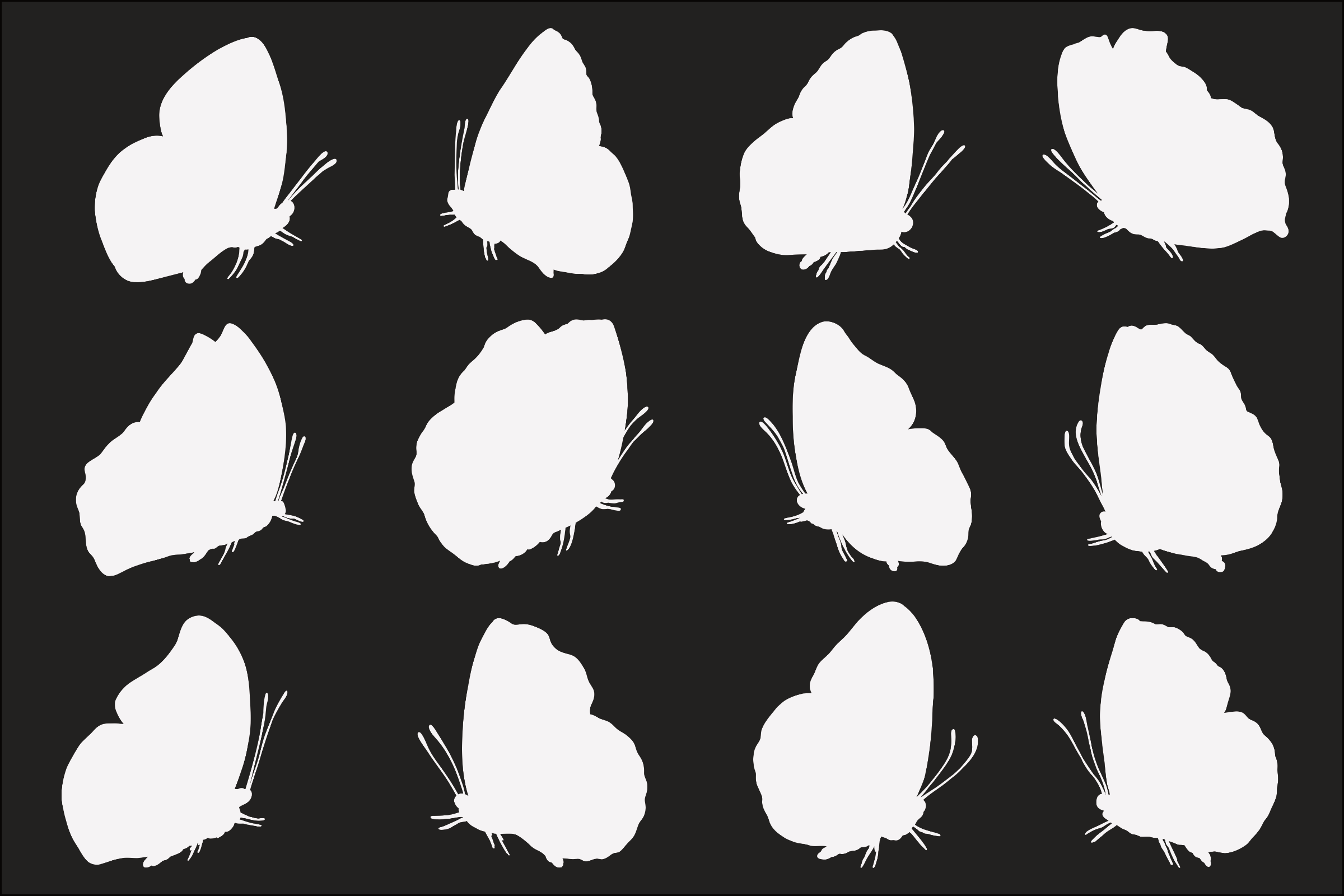 Butterfly Profile Silhouettes (3/3)