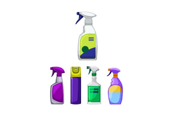 Cleaning Product Spray Bottles for House Grafik Symbole Von pikepicture