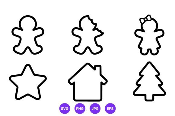 Cookie Cutter Shape Icons Christmas