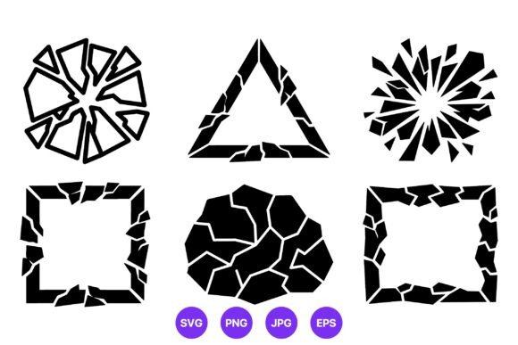 Cracked Broken Geometric Vector Shapes