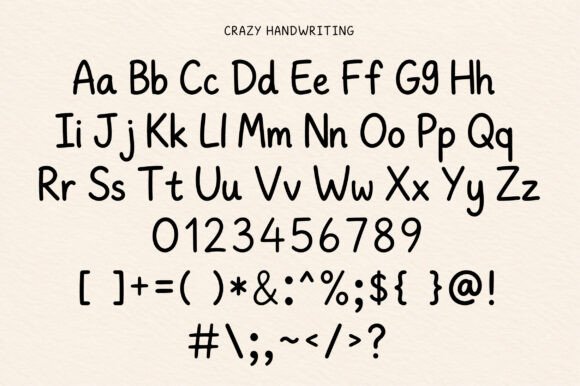 Crazy Handwriting Font - Preview 2