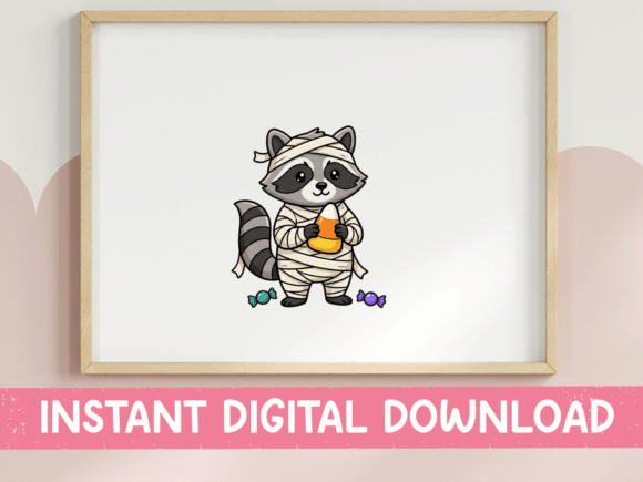 Cute Mummy Raccoon Halloween SVG