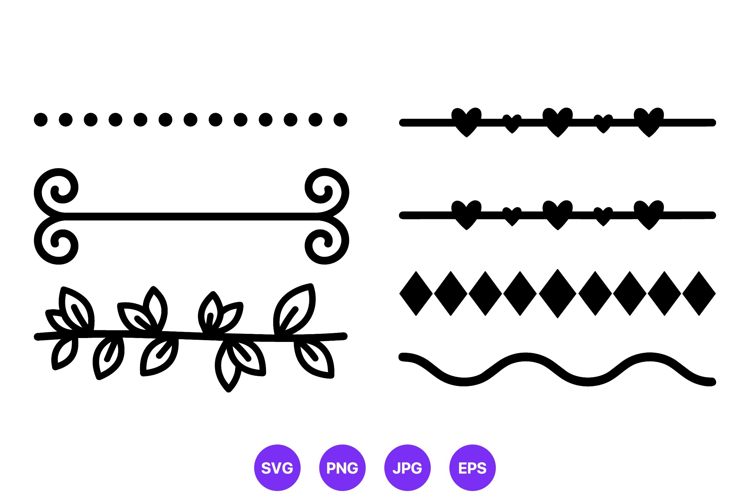 Decorative Black and White Border Line
