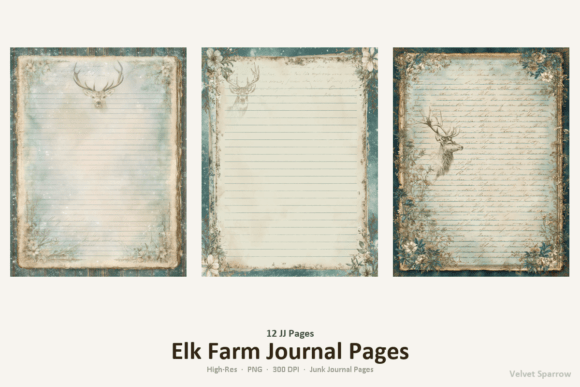 Elk Farmhouse Ephemera Grafica Illustrazioni Stampabili Di Velvet.Sparrow