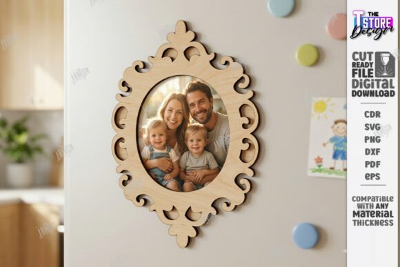 Fridge Magnet Photo Frame Laser Cut |CNC Laser Cutting By The T Store Design