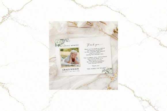 Funeral Thank You Card Canva FR007