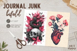 Gothic Skull Heart Journal Junk Bifold