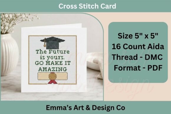 Graduation Cross Stitch Card PDF