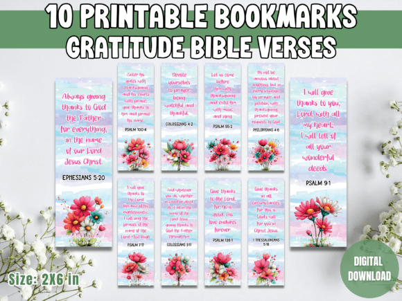 Gratitude Bible Verses Bookmark Set