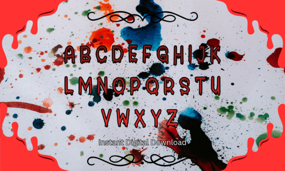 Ink Drip Font PNG with transparent background - Preview 1