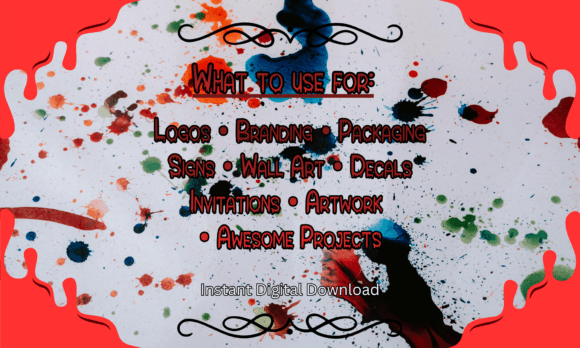 Ink Drip Font PNG with transparent background - Preview 3