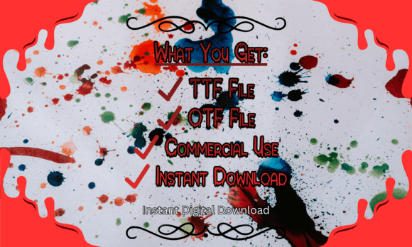 Ink Drip Font PNG with transparent background - Preview 4