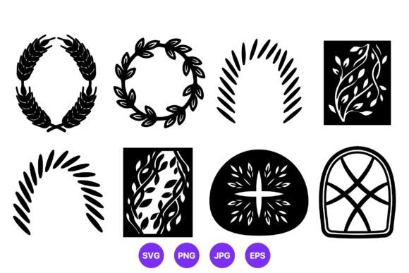 Laurel Wreath Black White Vector Art