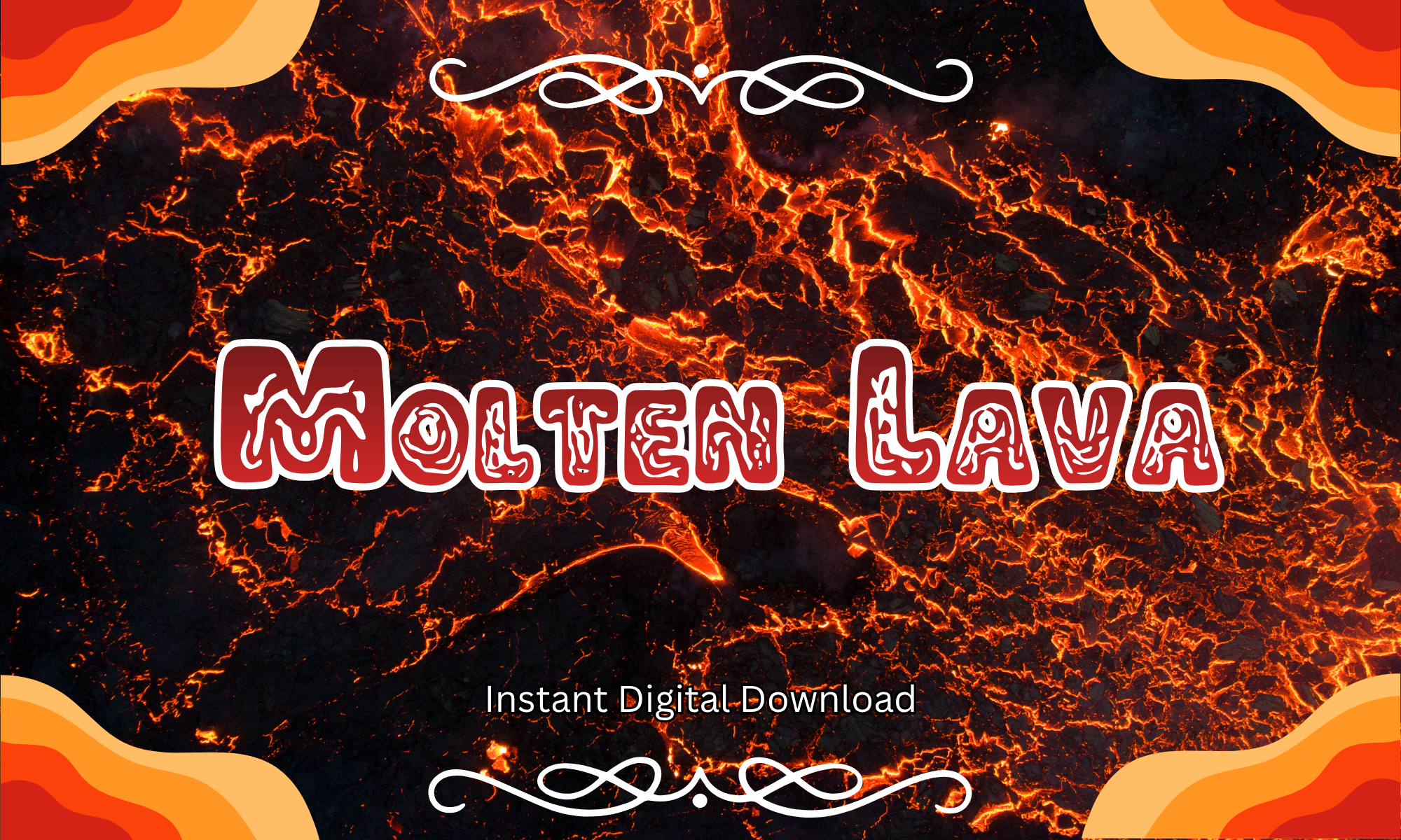Molten Lava font preview in a display style