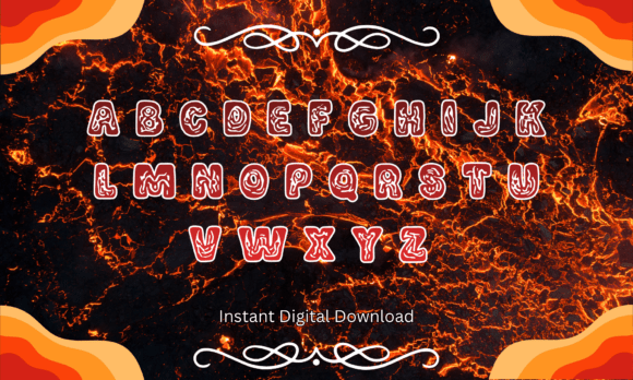 Molten Lava Font PNG with transparent background - Preview 1