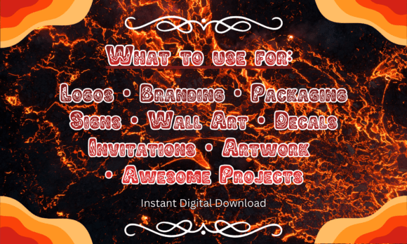 Molten Lava Font PNG with transparent background - Preview 3