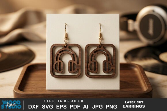 Music Earrings Laser Cut SVG Laser Cutting By Laser Wood Studio