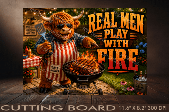Real Men Play with Fire Cutting Board Grafik Plotterdateien Von TCSP Designs