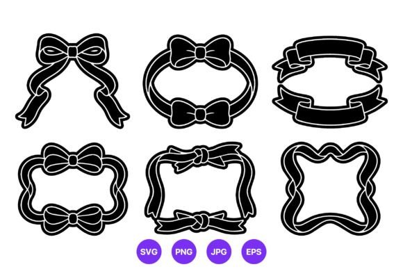 Vintage Black Ribbon Bow Frames