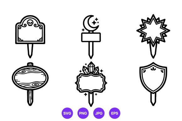 Vintage Garden Marker Sign Icons