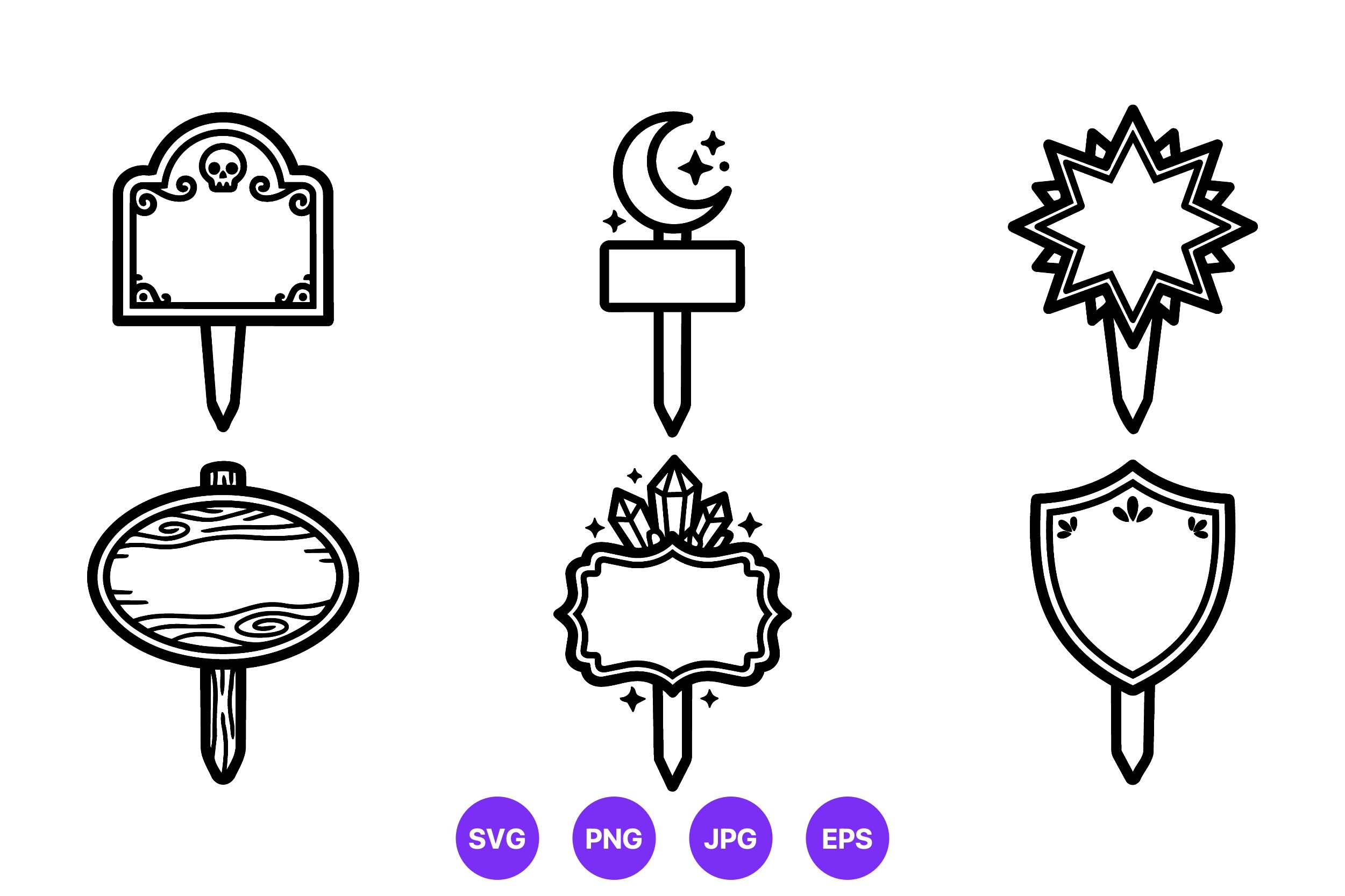 Vintage Garden Marker Sign Icons