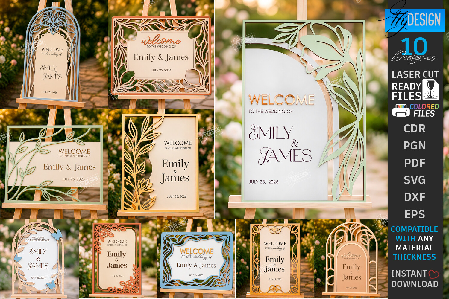 Wedding Welcome Signs Laser Cut Bundle