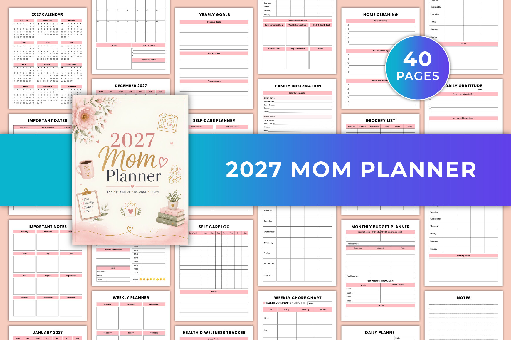 2027 Mom Planner KDP Graphic Graphic by SR KDP · Creative Fabrica