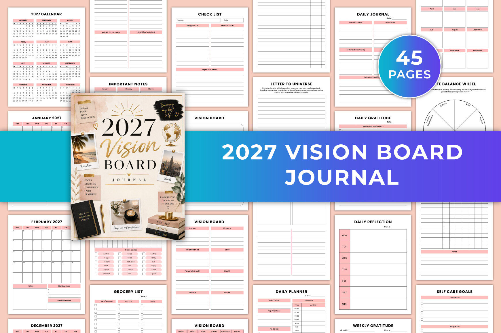 2027 Vision Board Journal KDP Graphic Graphic by SR KDP · Creative Fabrica